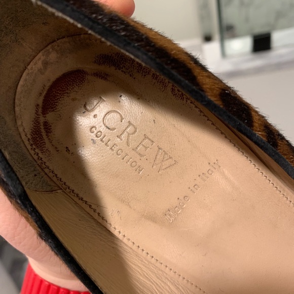 J crew Etta Calf Hair leopard Heels Sz 10 - Picture 8 of 8